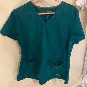Hunter Green Grey’s Anatomy by Barco 2 pocket womens scrub top